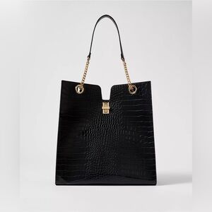 NWT Ann Taylor Croco Large Tote Bag
